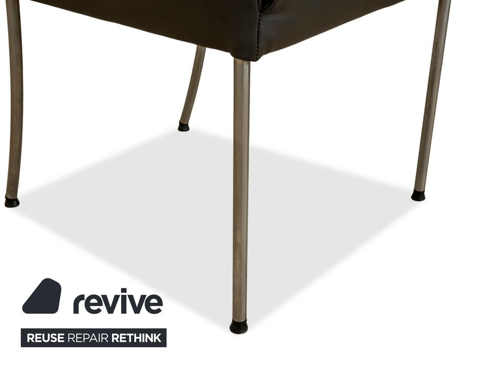 4er Garnitur bert plantagie ARC-E Leder Stuhl Anthrazit Esszimmer – Bild 5