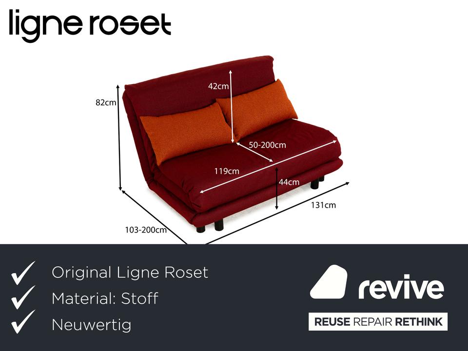 Ligne Roset Multy Stoff Zweisitzer Rot Orange Schlaffunktion ✨ – Bild 2