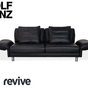 Rolf Benz 510 Leder Dreisitzer Dunkelblau manuelle Funktion Sofa