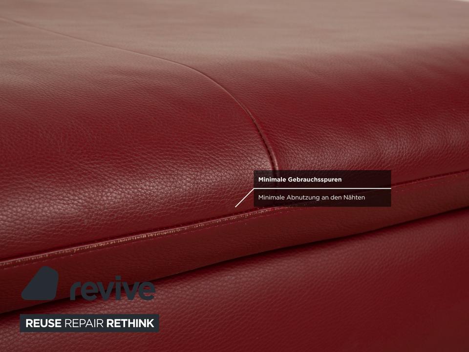 Willi Schillig Loop Leder Hocker Rot Weinrot – Bild 4