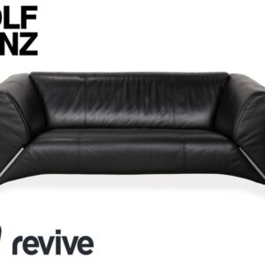 Rolf Benz 322 Leder Zweisitzer Schwarz Sofa Couch