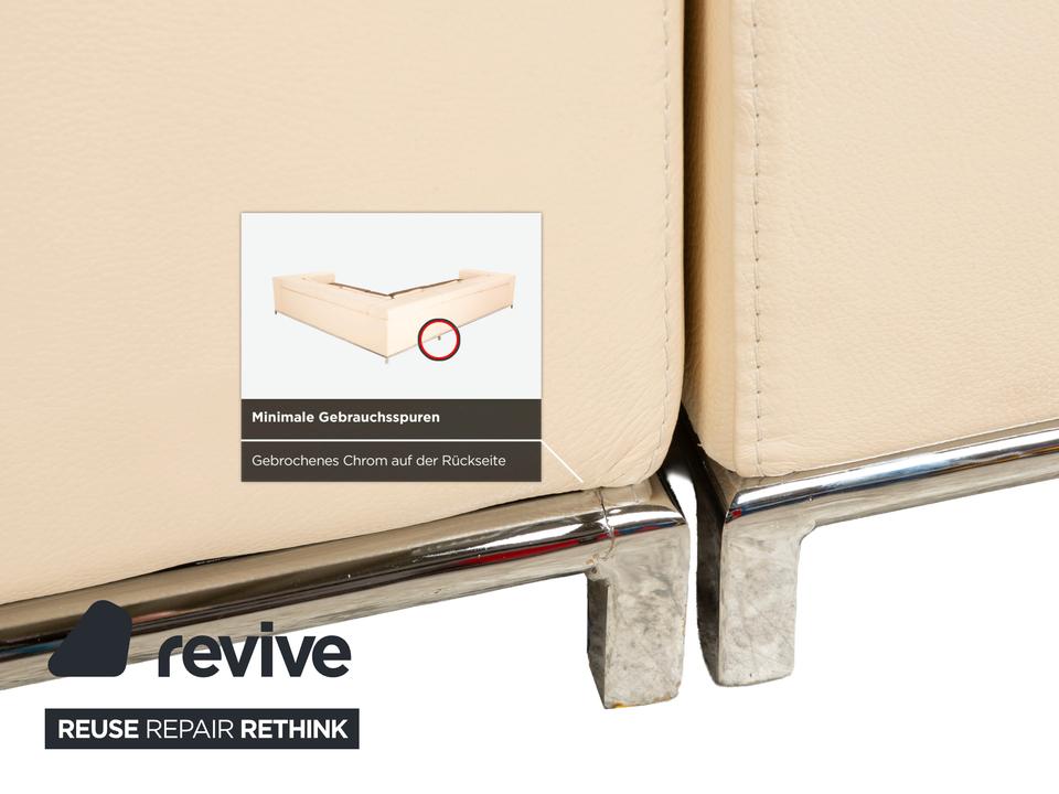 Who's Perfect Boston Leder Ecksofa Creme manuelle Funktion – Bild 5