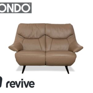 Mondo Malu Leder Zweisitzer Beige Braun Taupe Schlamm Sofa Couch