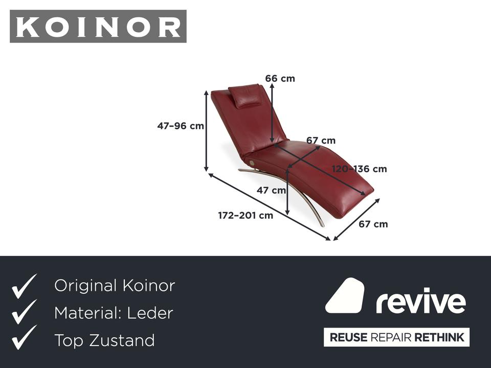 Koinor Jonas Leder Liege Rot elektrische Funktion Akku – Bild 2