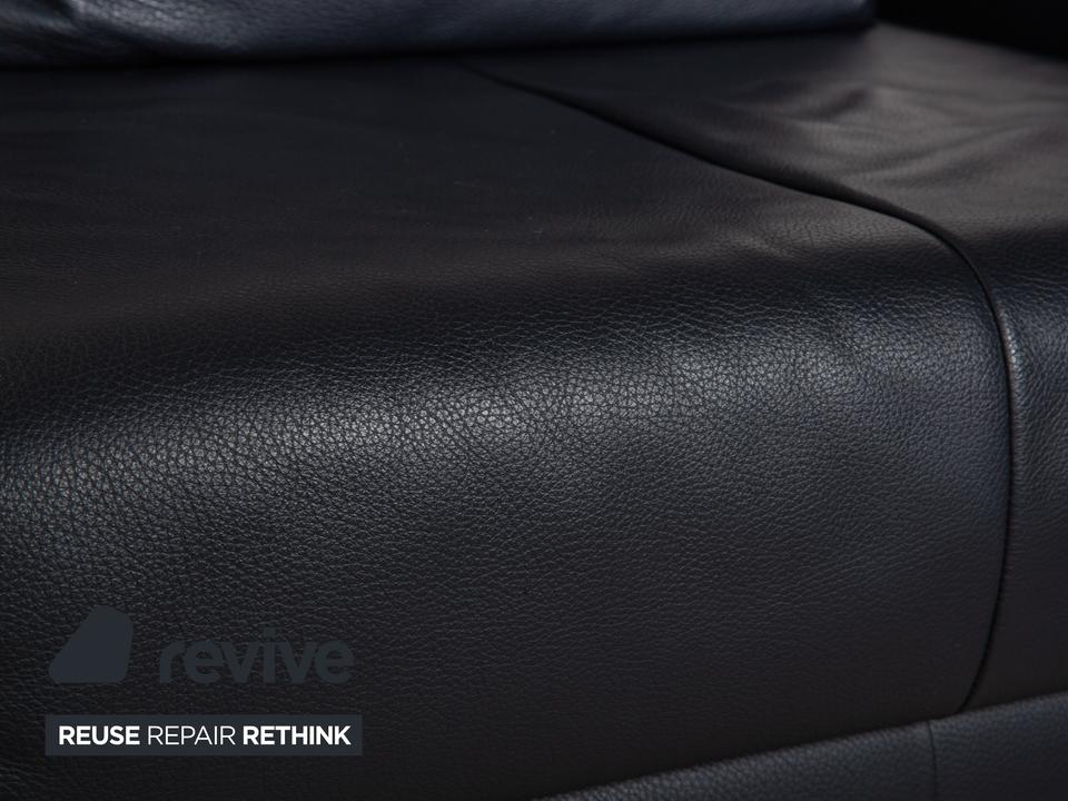 Rolf Benz 510 Leder Dreisitzer Dunkelblau manuelle Funktion Sofa – Bild 5
