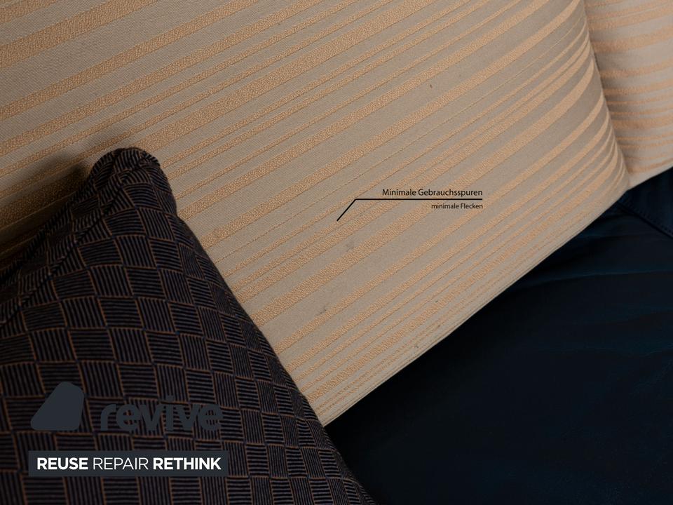 FSM Clarus Leder Dreisitzer Blau Braun Sofa Couch manuelle – Bild 7