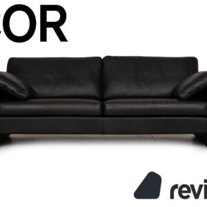 Cor Conseta Leder Zweisitzer Schwarz Sofa Couch ✨