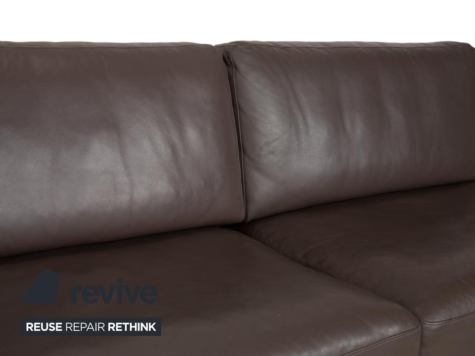 Rolf Benz EGO Dreisitzer Sofa Braun Leder Couch – Bild 4