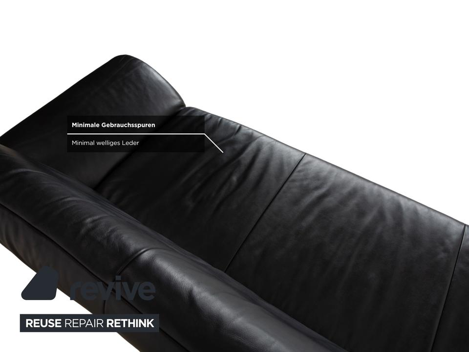 Koinor Rossini Dreisitzer Leder Sofa Dunkelblau manuelle – Bild 9