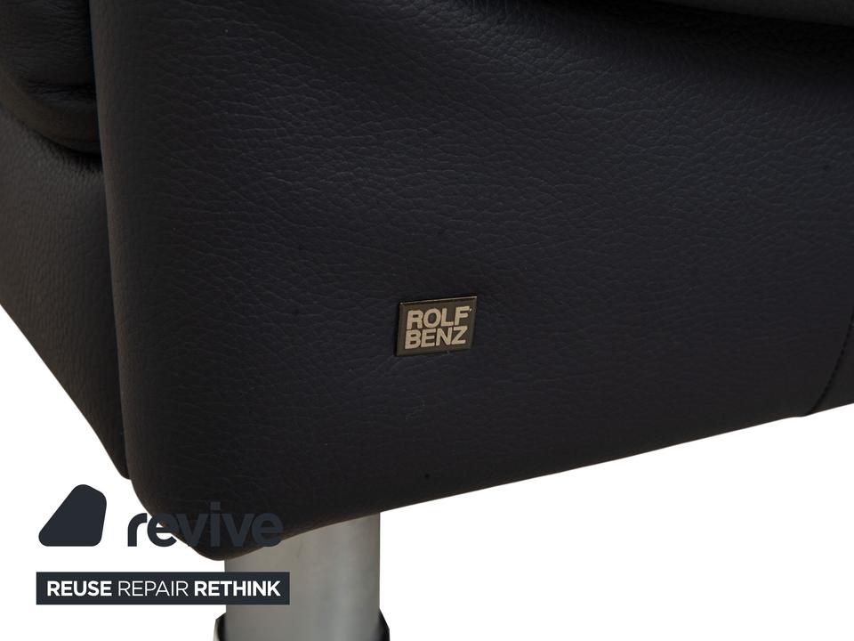 Rolf Benz 510 Leder Dreisitzer Dunkelblau manuelle Funktion Sofa – Bild 12