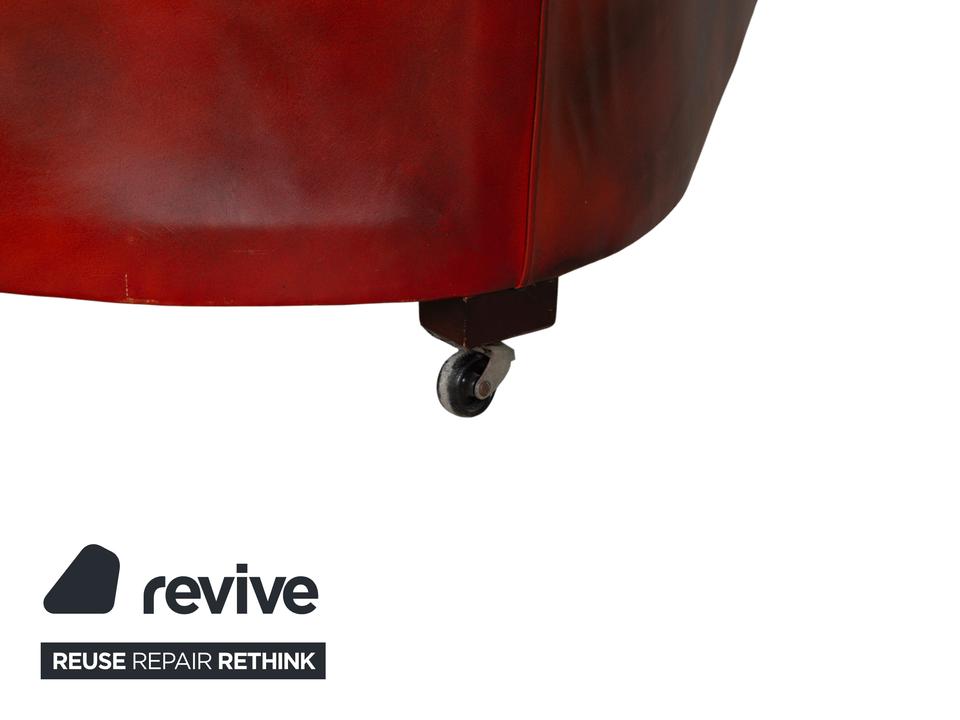 Chesterfield Leder Sofa Braun Rot Viersitzer Couch – Bild 9