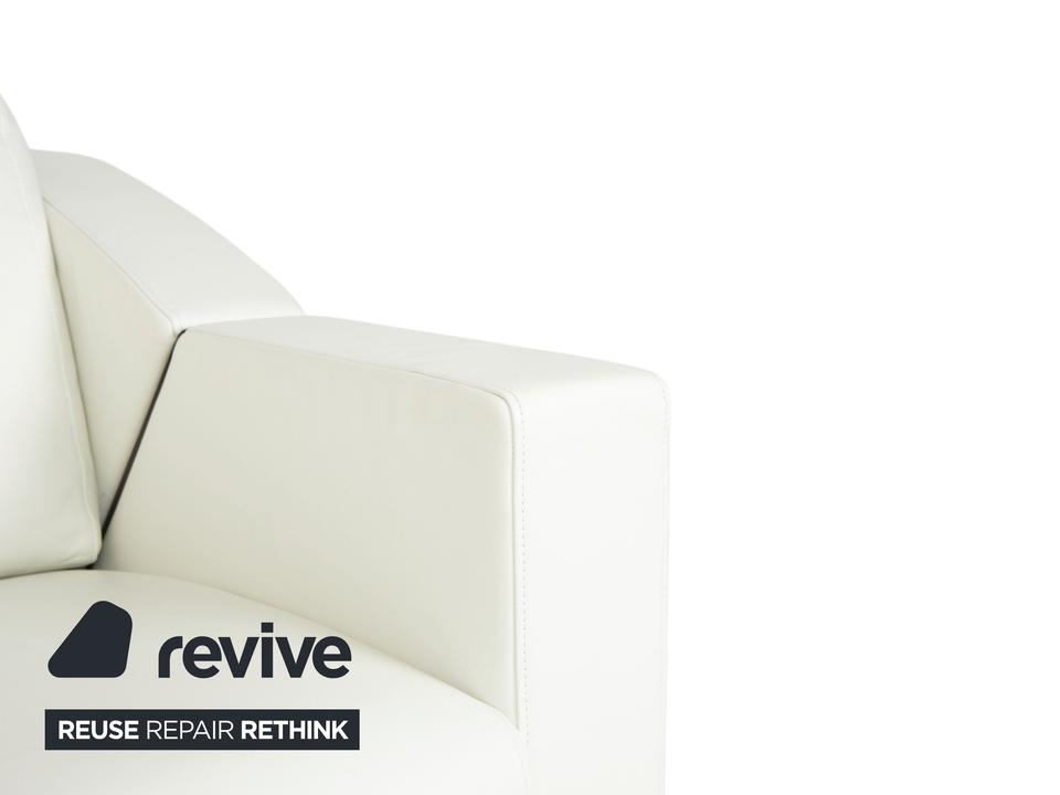 Rolf Benz 350 Leder Sessel Weiß Creme – Bild 3