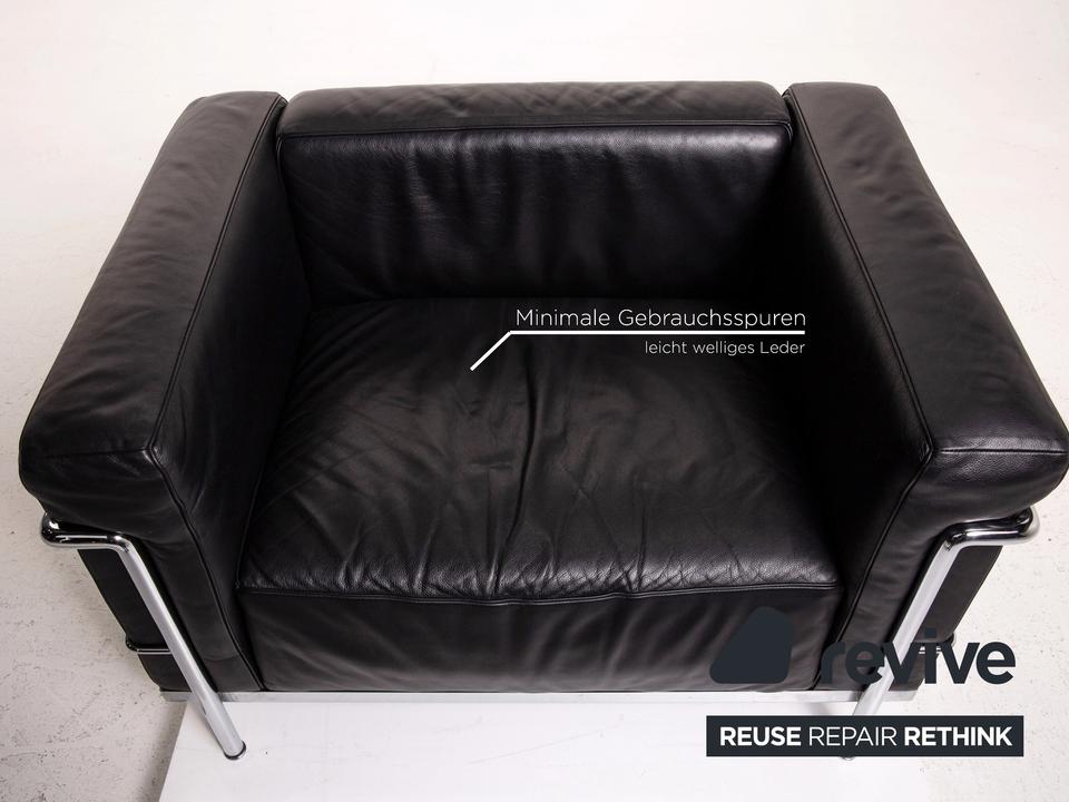 Cassina Le Corbusier LC 3 Leder Sessel Schwarz #14713 ✨ – Bild 4