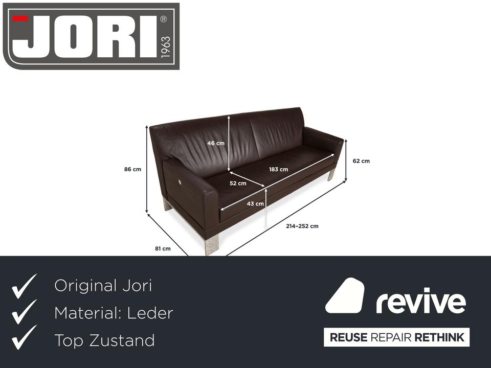 Jori Glove JR-8900 Leder Chrom Dreisitzer Braun Mokka manuelle – Bild 2