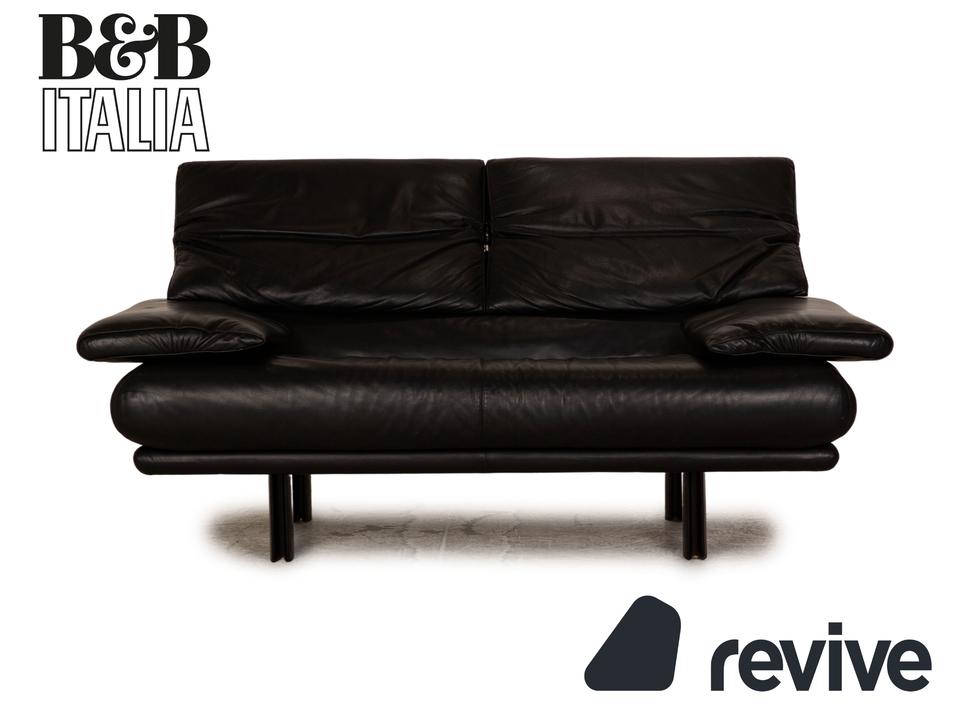 B&B Italia Alanda Leder Zweisitzer Schwarz Sofa Couch manuelle ✨