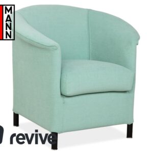 Wittmann Aura Stoff Sessel Grün Mint Neubezug Silber ✨