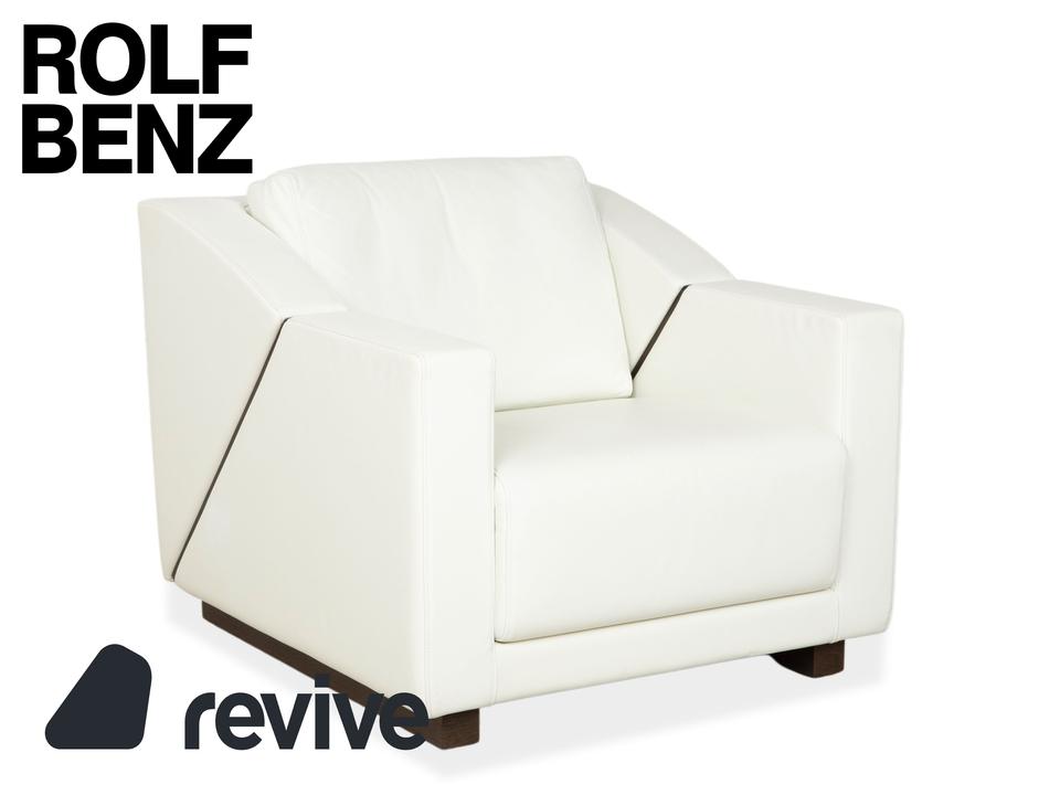 Rolf Benz 350 Leder Sessel Weiß Creme