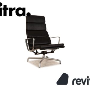 Vitra EA 222 Soft Pad Lounge Chair Leder Sessel Schwarz ✨