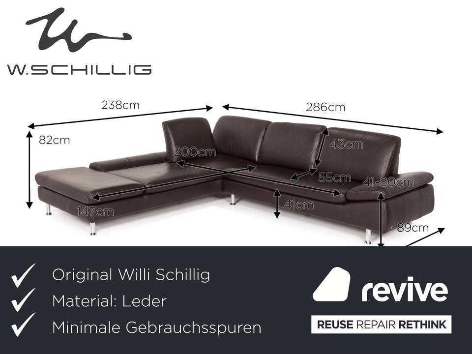 Willi Schillig Loop Leder Ecksofa Braun Dunkelbraun Funktion ✨ – Bild 2