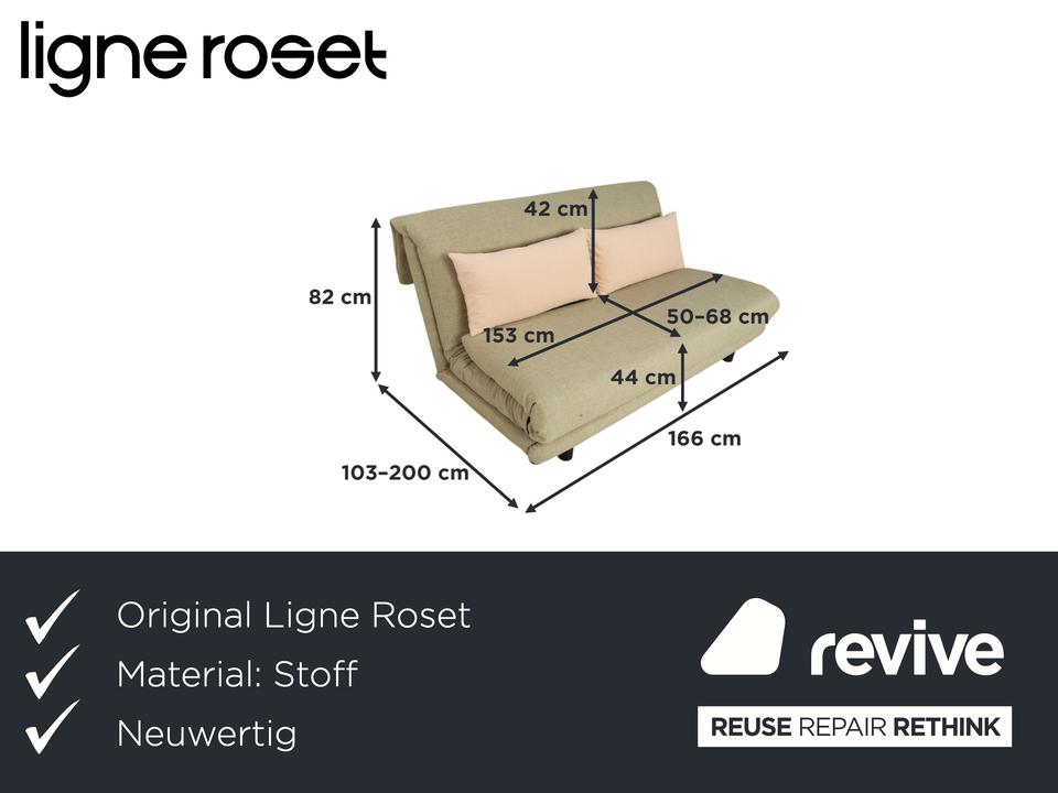 Ligne Roset Multy Dreisitzer Stoff Hellgrün Beige manuelle ✨ – Bild 2