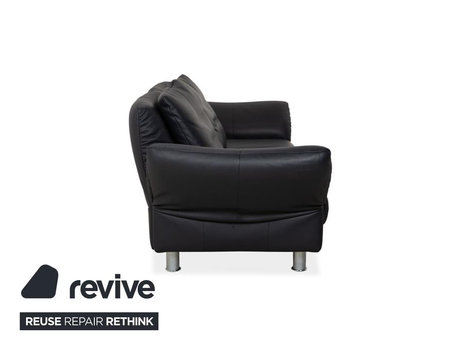 Rolf Benz 510 Leder Dreisitzer Dunkelblau manuelle Funktion Sofa – Bild 13