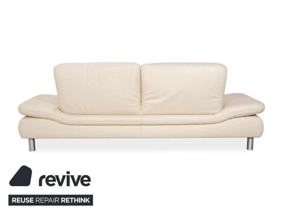 Koinor Rivoli Leder Dreisitzer Creme manuelle Funktion Sofa Couch – Bild 12