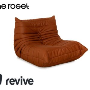 Ligne Roset Togo Sessel Textilleder Vegan Braun Cognac Neubezug ✨