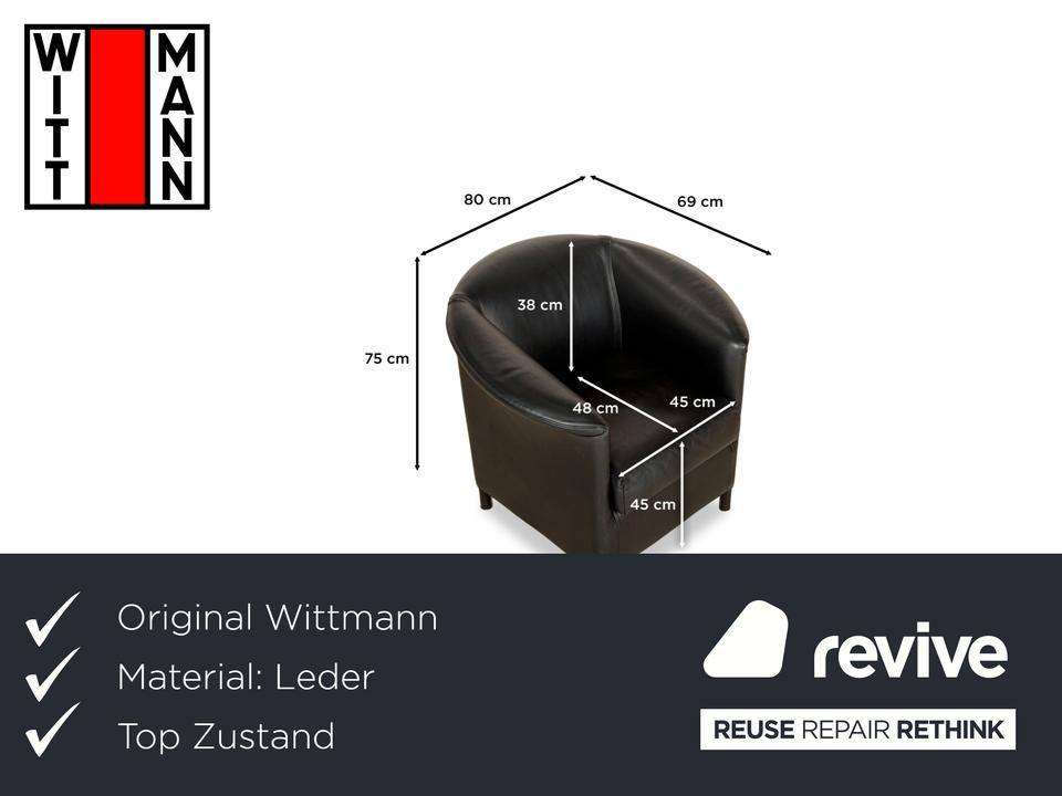 Wittmann Aura Leder Sessel Schwarz – Bild 2