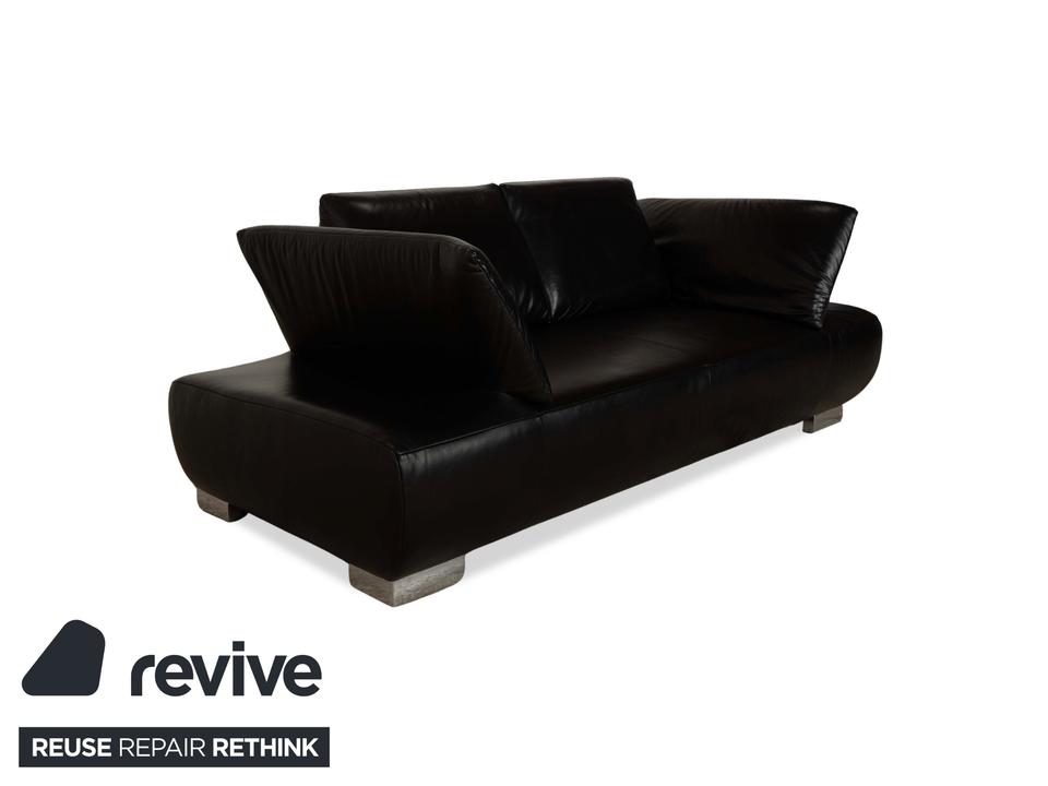 Koinor Volare Leder Zweisitzer Schwarz Sofa Couch manuelle – Bild 5