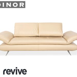 Koinor Velluti Leder Dreisitzer Creme manuelle Funktion Sofa
