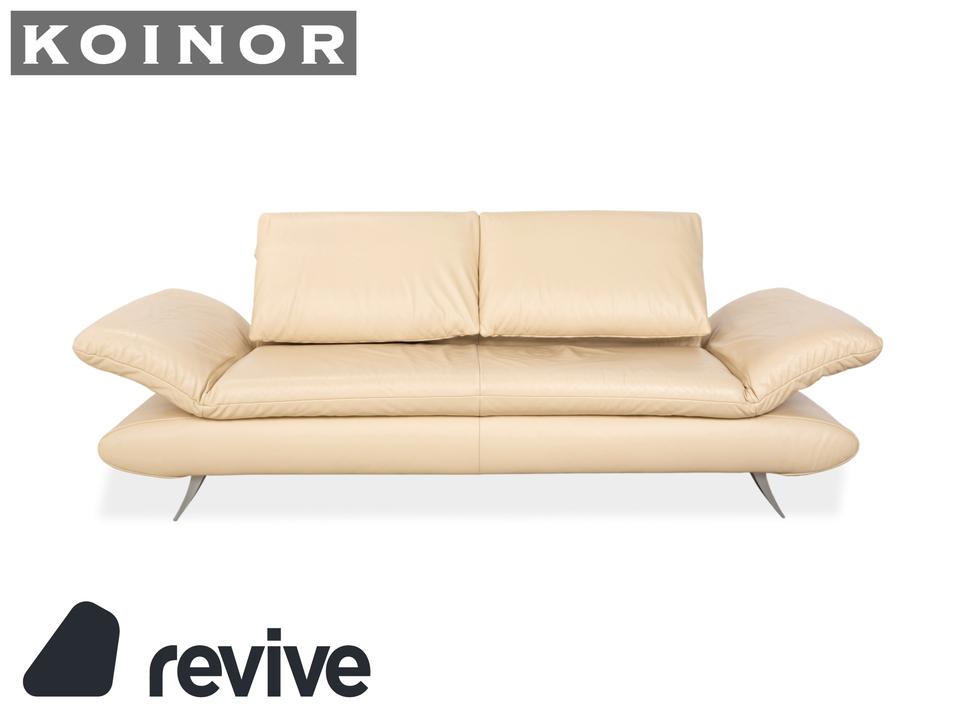 Koinor Velluti Leder Dreisitzer Creme manuelle Funktion Sofa