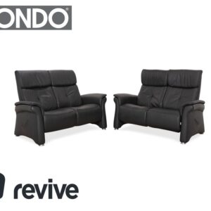 Mondo Varia Leder Zweisitzer Dunkelgrau Anthrazit manuelle