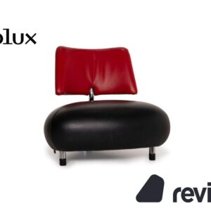 Leolux Pallone Leder Sessel Schwarz Rot ✨