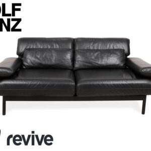Rolf Benz Plura Leder Zweisitzer Schwarz manuelle Funktion Sofa