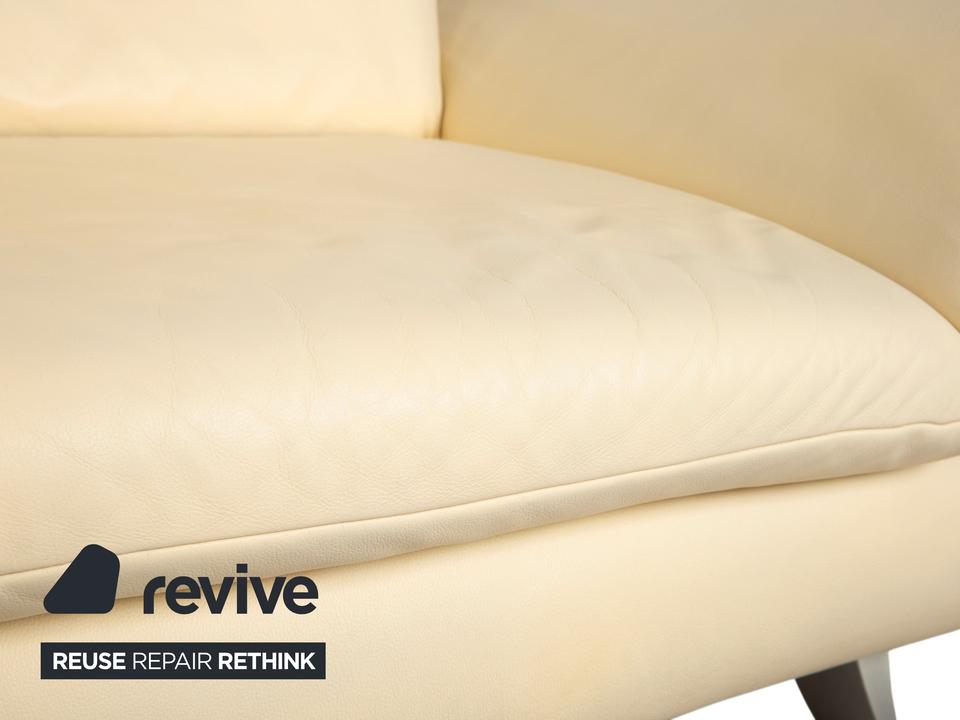 Koinor Rossini Leder Sofa Creme Zweisitzer Couch Funktion – Bild 6