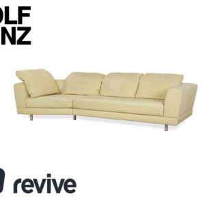 Rolf Benz 3000 Leder Viersitzer Pistazie Grün Sofa Couch