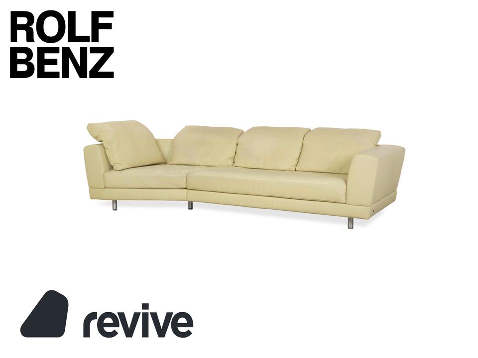 Rolf Benz 3000 Leder Viersitzer Pistazie Grün Sofa Couch