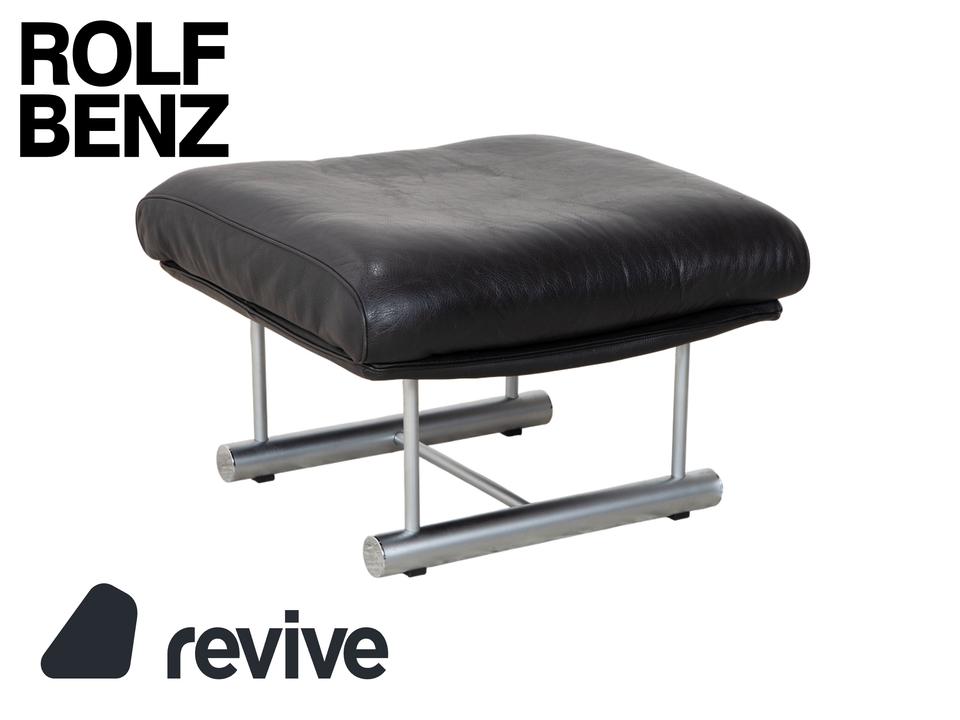 Rolf Benz 6500 Leder Hocker Schwarz