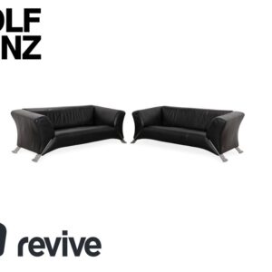 Garnitur Rolf Benz 322 Leder Zweisitzer Schwarz Sofa Couch