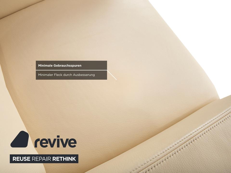 Musterring Leder Sessel Creme Beige Off-White – Bild 9