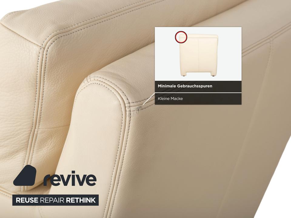 Musterring Leder Sessel Creme Beige Off-White – Bild 13