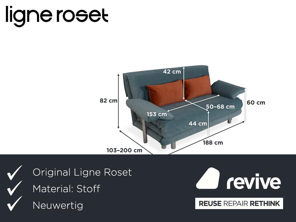 Ligne Roset Multy Stoff Dreisitzer Blau Grau manuelle ✨ – Bild 2