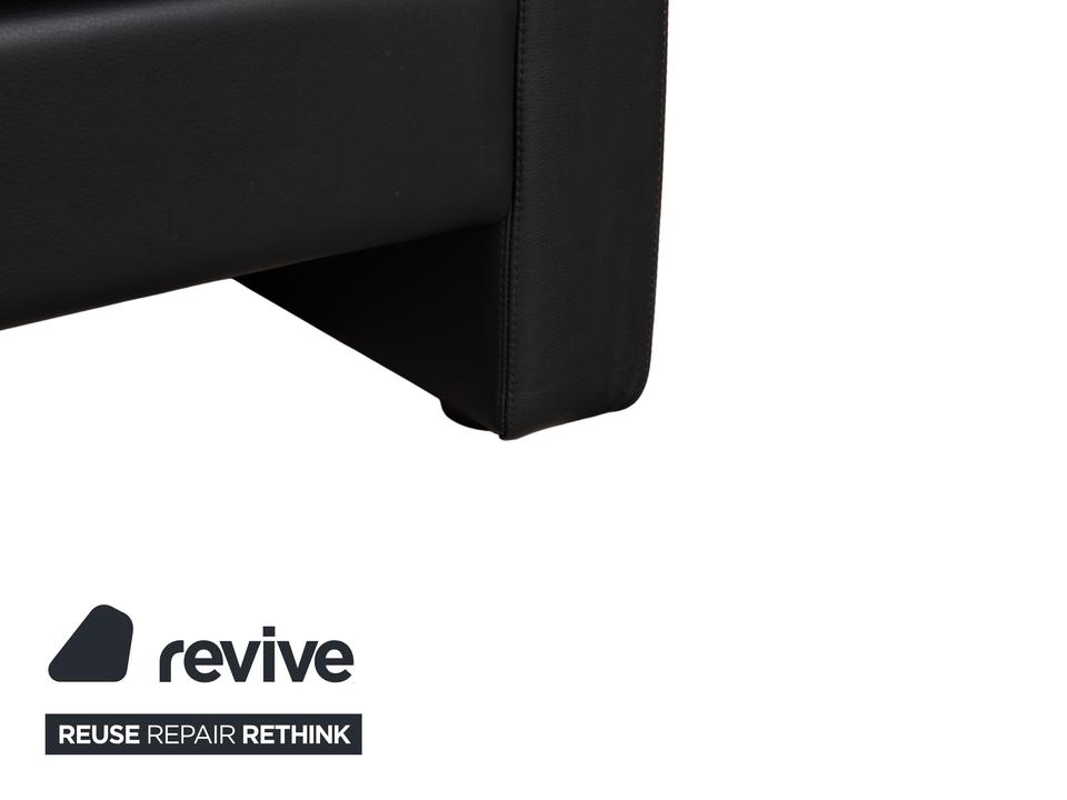 COR Conseta Dreisitzer Leder Sofa Schwarz mit Kopfstütze – Bild 6