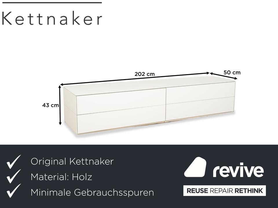 Kettnaker Holz Sideboard Creme Weiß Barfach Schubladen – Bild 2