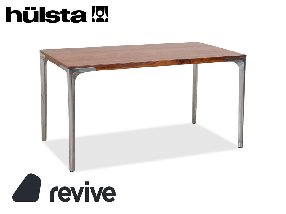 Hülsta T70 Holz Esstisch Braun Chrom Beine 140 x 80 cm