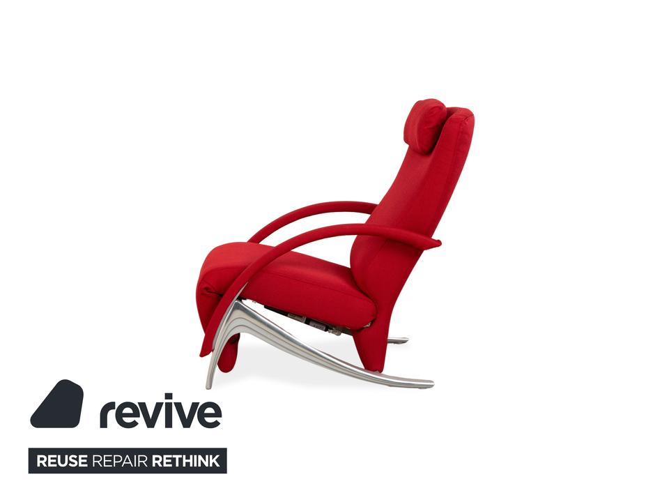 Rolf Benz 3100 Sessel Stoff Rot Silber manuelle Funktion ✨ – Bild 12