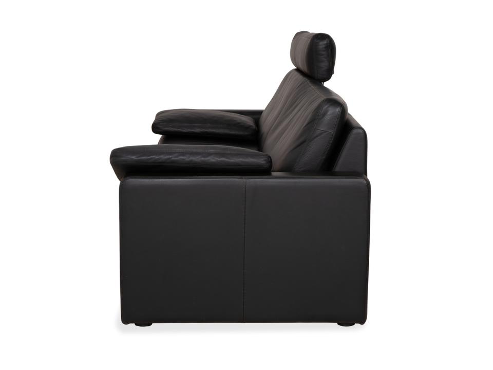 COR Conseta Dreisitzer Leder Sofa Schwarz mit Kopfstütze – Bild 19