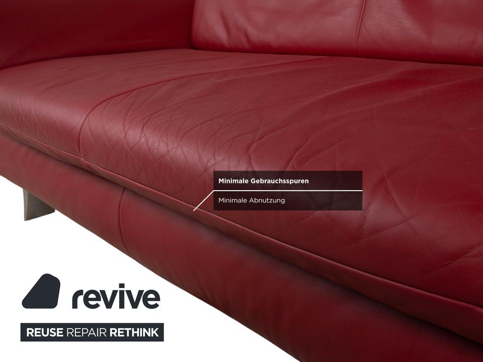 Koinor Rossini Leder Dreisitzer Rot Rubin Sofa Couch – Bild 10