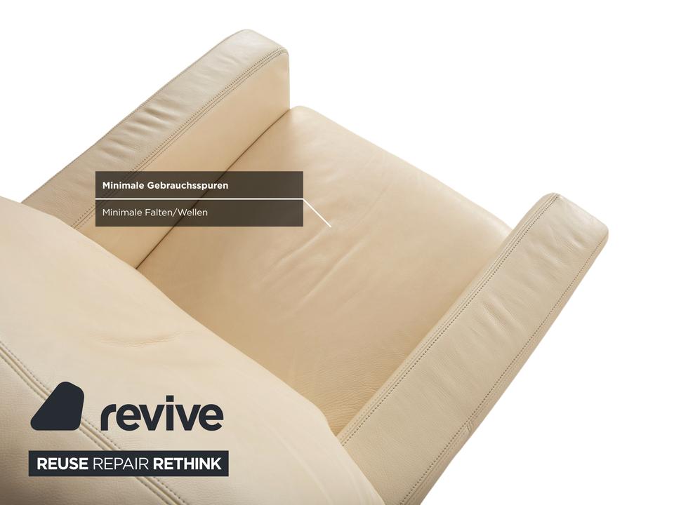 Musterring Leder Sessel Creme Beige Off-White – Bild 11