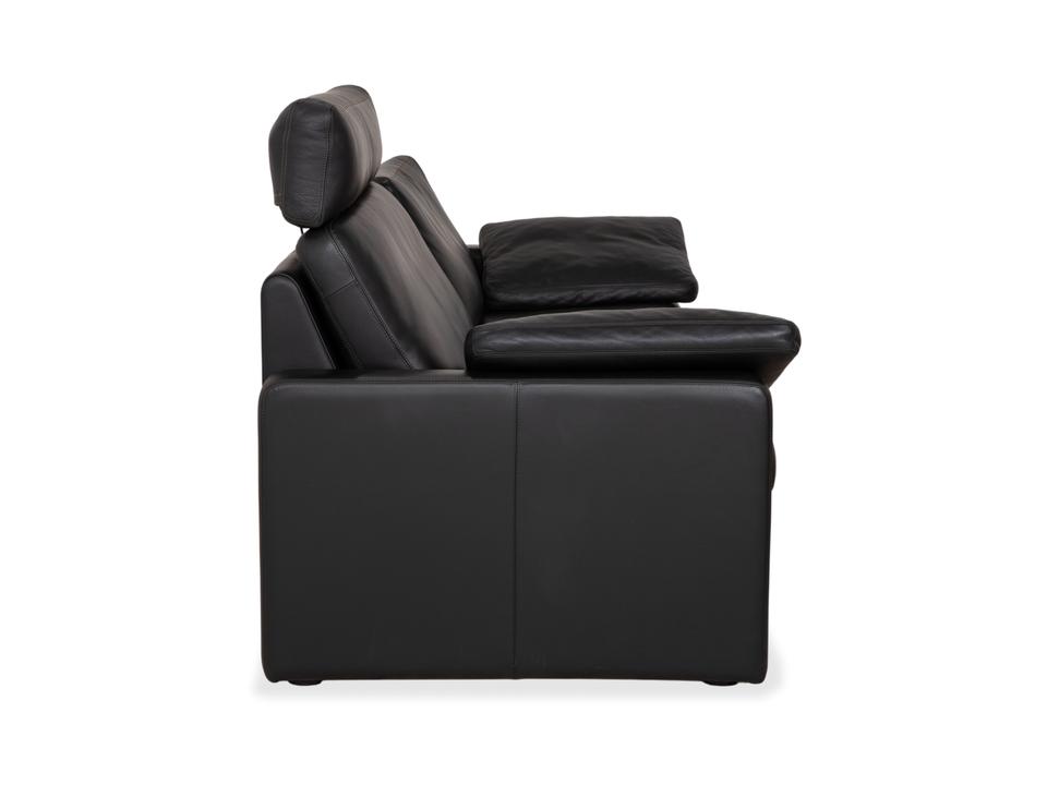 COR Conseta Dreisitzer Leder Sofa Schwarz mit Kopfstütze – Bild 17